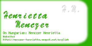 henrietta menczer business card